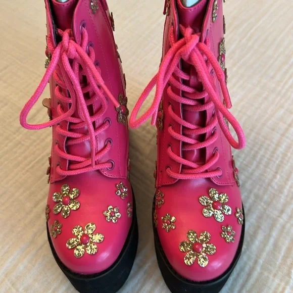 New Dolls Kill x Koi Footwear Lotus Junkie Platform Boots - Picture 9 of 12